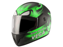 Vega Bolt color - Black & Neon Green Helmet