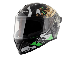 Vega Bolt Crown - Green & Black Helmet