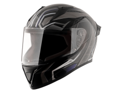 Vega Bolt color - Silver & black Helmet