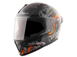 Vega Bolt color - Orange & black Helmet