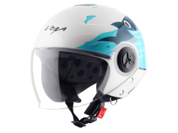 Vega Chap Dx Helmet-Neon Blue & White