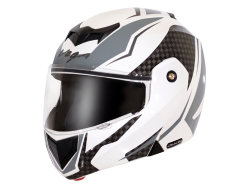 Vega Bolt color - White & Silver Helmet