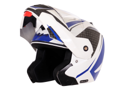 Vega Bolt color - White & Blue Helmet