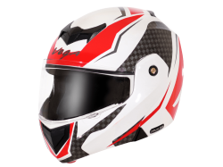 Vega Bolt color - White & Red Helmet