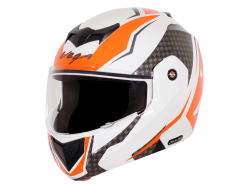 Vega Bolt color - White & Orange Helmet