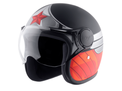 Vega Jet Helmet-Black & Red