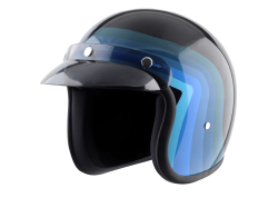 Vega Jet Helmet-Black & Blue