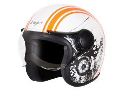 Vega Jet Helmet-Orange & White