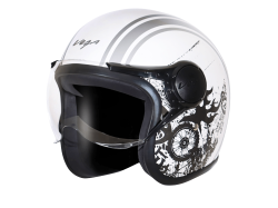 Vega Jet Helmet-Silver & White