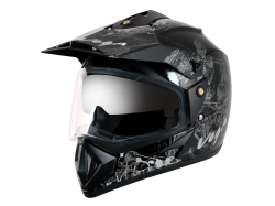 Vega Off Road Helmet-Black & Silver