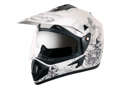 Vega Off Road Helmet-White & Silver