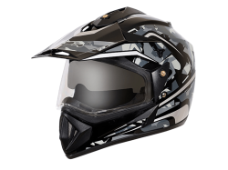 Vega Off Road Helmet-Dull Black & Silver