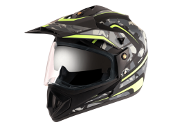 Vega Off Road Helmet-Dull Black & Yellow