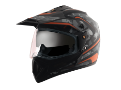 Vega Off Road Helmet-Dull Black & Orange