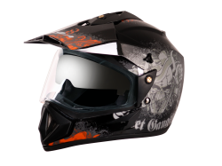 Vega Off Road Helmet-Black & Orange