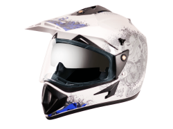 Vega Off Road Helmet-White & Blue