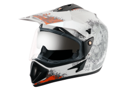 Vega Off Road Helmet-White & Orange