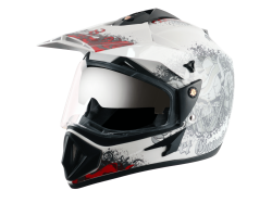 Vega Off Road Helmet-White & Red