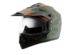 Vega Off Road Helmet-Dull Black & Green