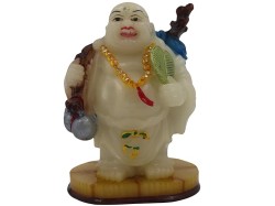 Smiling kubera putla for Car Dashboard | Stand for Office Decor | Kubera Stand for House Warming | White Colour | Size 5.5 inches Height