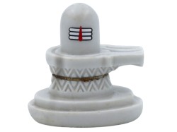 Handmade Lord Shiva Shivalinga for Car Dashboard | Stand for Office Decor | Stand for homestand and Mahashivaratri | White Colour | Size 2.5 inches Height