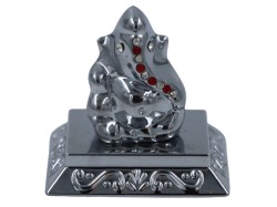 Lord Ganesha Idol for Car Dashboard | deva Shree Ganesh Statue for Office Decor | Ganesh Putla for homestand | Silver Colour | Size 2 inches Height