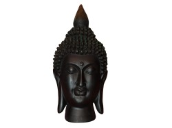 Handmade Gowtham Buddha Idol for Car Dashboard | Buddha Statue for Office Decor | Buddha Putla for homestand | Black Color | Size 6.5 inches Height