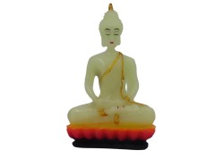 Handmade Gowtham Buddha Idol for Car Dashboard | Buddha Statue for Office Decor | Buddha Putla for homestand | Red Colour | Size 3 inches Height