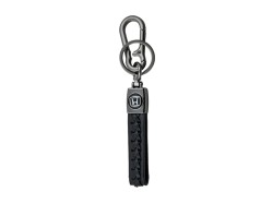 Black Rope Stylish Long Leather Metal & Leather Finish Keyring| Keychain| Key Organiser with Hook for Gift Men & Women