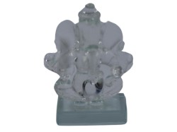 Lord Ganesha Idol for Car Dashboard | Ganesh Statue for Office Decor | Ganesh Putla for homestand | Transperant Colour | Size 3 inches Height