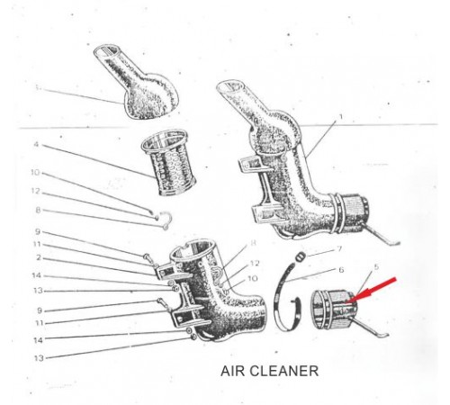 Jawa air cleaner connecting end piece
