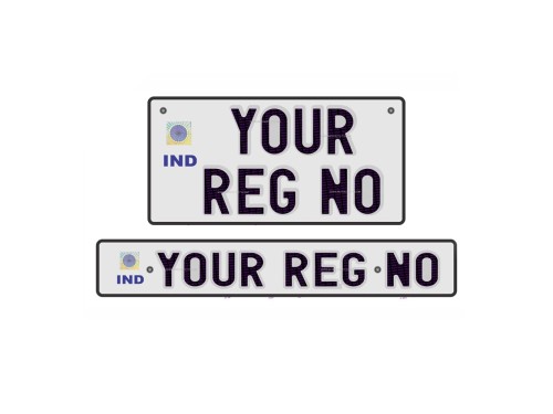 Bike Number Plate | White