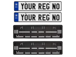 Car Number Plate and Frame | Blue label