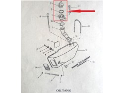 Yamaha RD350 oil tank cap packing and tube filter