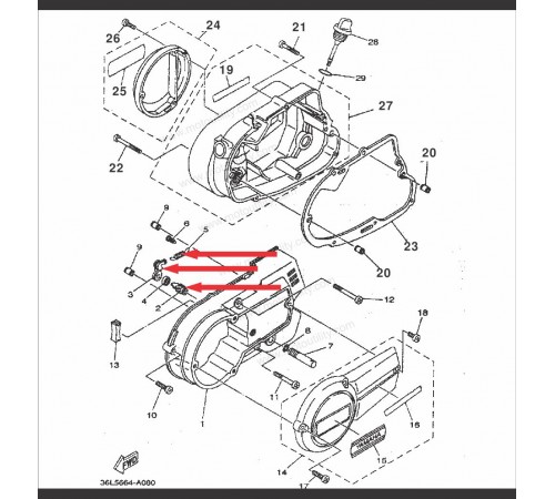 RX100 Crankcase Screw Push, Lever Push, Pring tension 