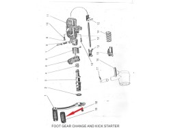 Yezdi Classic kick starter foot gear grip